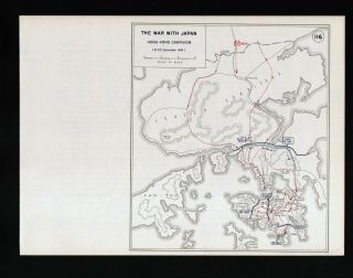 West Point Wwii Map War Japan Battle Of Hong Kong Campaign Gin Drinker 