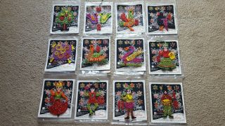 Rare Vintage Edna Looney 12 Days Of Christmas Tree Ornaments Complete Set Of 12