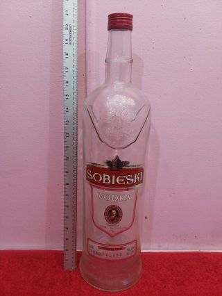Large Sobieski Vodka Bottle 4,  5 Liter 20 " Oversized Empty Advertising Rare