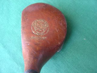 Antique Spalding Baseball Logo Crescent Wood Shaft Golf Club Driver 1920s C3