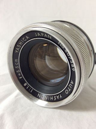 Rare M42 YASHICA Auto YASHINON 5.  5cm 55mm f1.  8 MF Camera prime lens 2