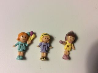 90’s Vintage Polly Pocket 3 Dolls Bay Window House Bluebird Toys