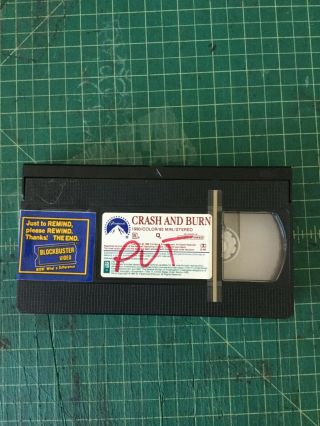 Crash and Burn VHS Rare OOP HTF Full Moon Horror Sci - Fi slipcase NOT big box 3