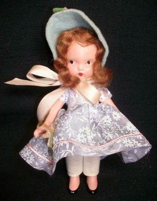 Bisque Nancy Ann Storybook Doll He Loves Me Loves Me Not 121 Wrist Tag 5.  5 In.