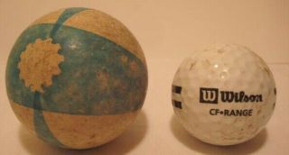 Old Antique Dyed Stoneware Carpet Ball Bowl Bowling Game 14 Carpetball