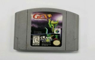 Gex 3: Deep Cover Gecko Nintendo 64 Game Cartridge N64 Authentic Rare