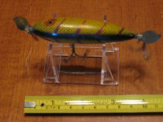 Vintage Heddon Wounded Spook Propeller Fishing Lure Perch Gold Eye
