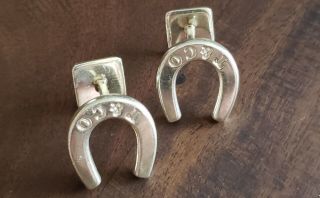 Rare Retired Tiffany & Co.  Sterling Silver Lucky Horseshoe Cufflinks