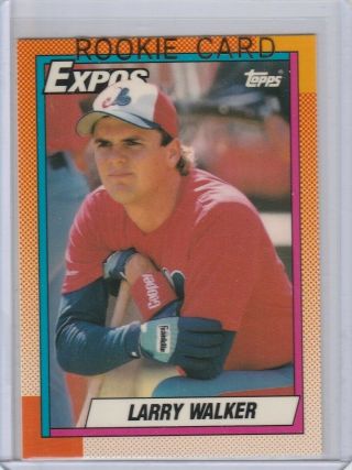 Larry Walker 1990 Topps Tiffany Rookie Card Motreal Expos Rare $$ Rc Rockies