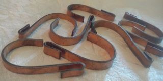 Set 8 Rare Flat Copper Pot Rack Hook Hanger Handmade Vintag Rustic Patina Solid