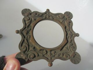 Small Victorian Brass Mirror Frame French Rococo Baroque Antique Old 4.  25 " W