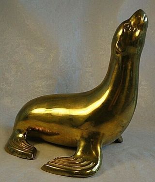 Rare Vintage Solid Brass Sea Lion,  Seal.