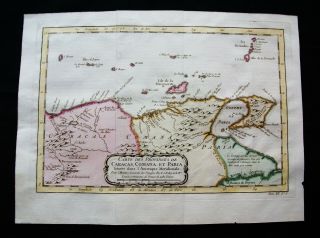 1754 Bellin: Map Of South America,  Colombia,  Caracas,  Trinidad & Tobago