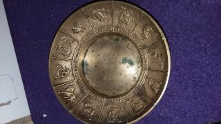 Vintage Chinese Zodiac Ash Tray/dish 4 " Diameter Made In Korea