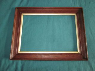 ' SCOOPED ' OAK PICTURE FRAME WITH SILVERED FILLET OR ' SLIP ',  EARLY 20TH C 2