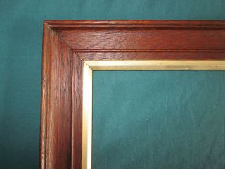 ' SCOOPED ' OAK PICTURE FRAME WITH SILVERED FILLET OR ' SLIP ',  EARLY 20TH C 3