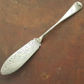 Ornate Sterling Silver Butter Knife Chester Hallmark 1906 Colen Hewer Cheshire