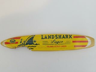 Landshark Island Style Lager Wooden Surfboard Beer Tap Handle Rare 11” Handle