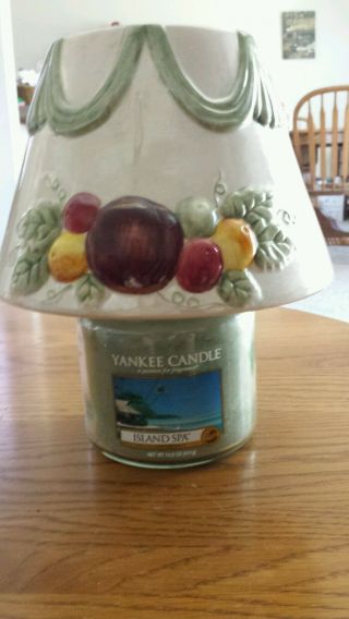 Yankee Candle Shade Jar Topper Large With Fruits And Ribbons