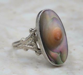 Vintage Antique Sterling Silver Art Deco Blister Pearl Ring Sz 4.  75