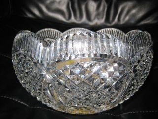Rare Vintage Irish Waterford Cut Crystal Glass Scalloped Bowl W/tag 7.  5 " Ireland