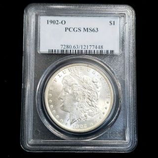 1902 O Us Morgan Silver $1 One Dollar Pcgs Ms63 Rare Key Date Graded Coin Ps7448