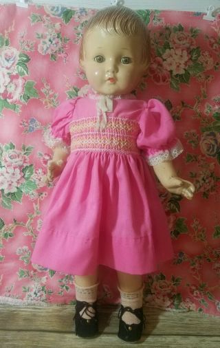 Vtg Antique Composition 19 " Doll Horsman Nan Competitor To Effanbe Patsy Type