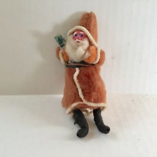 Antique Clay Face Santa Ornament Made In Japan