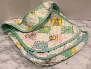 Vintage 1983 Cabbage Patch Kids Cpk Quilted Doll Diaper Bag Green