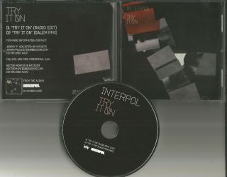 Interpol Try It On 2trx W/ Rare Remix & Radio Edit Promo Dj Cd Single 2011 Usa