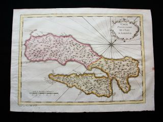 1754 Bellin: Orig.  Map: Asia,  East Indies,  Ambon Isle,  Indonesia,  Maluku Islands