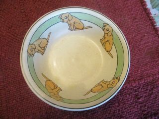 Rare Roseville Juvenile Pottery Fat Puppy Cereal Bowl