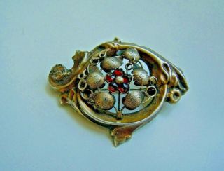 Very Rare Russian Imperial FabergÉ Design Brooch With Garnet Stones 84 Silver