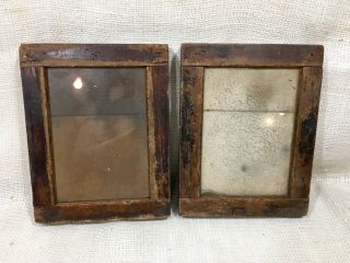 2 Antique Darkroom Contact Print Frames,  5x7 " Wood By E.  H.  T.  Anthony Co