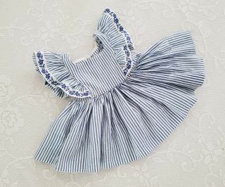 Vintage Doll Dress Clothes Striped Pinafore