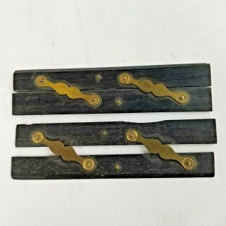 - 2 Antique Ebony,  Brass Parallel Rulers.  6 " X 1.  5 " Slight Chip On One,  Uk