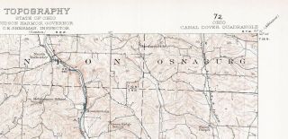 1912 Canal Dover OH USGS 15 ' Top Map Mineral City Bolivar Zoar Magnolia E Sparta 3