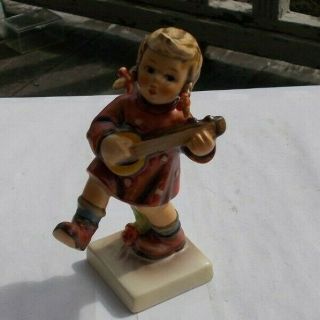 Rare Vintage Hummel Goebel Figurine 4.  5 " Happiness 86 Wanderlied Mandolin Girl