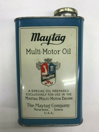 Vintage Maytag Multi - Motor Oil & Gas Fuel Mixing Can/tin Rare Quart 3