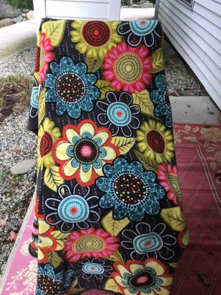 Euc Vera Bradley Rare Flower Shower Multicolor Blanket