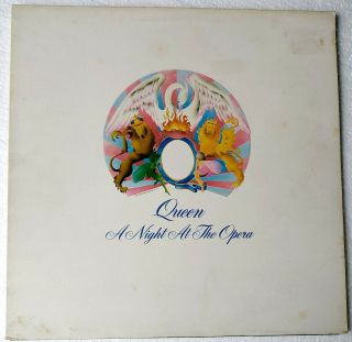Queen - A Night At The Opera - Rare U.  K.  1975 Press Embossed Sleeve