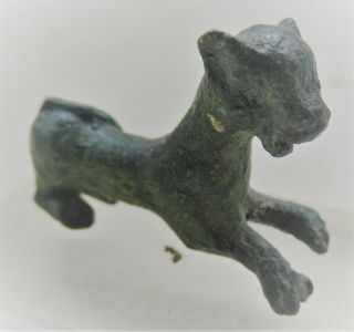 European Finds Ancient Roman Bronze Panther Figurine Circa 200 - 300ad