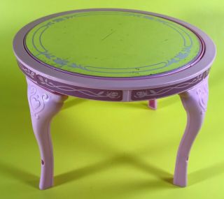 VINTAGE 80 ' s BARBIE FURNITURE 1984 PINK SWEET ROSES ROUND DINING ROOM TABLE ONLY 2