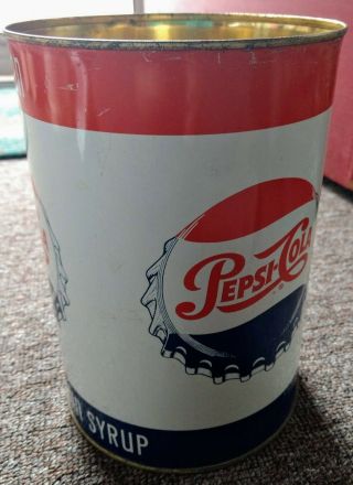Very RARE 1950s PEPSI - COLA One Gallon SYRUP CAN TIN.  ONE 2