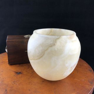 Restoration Hardware Alabaster Stone Vase Candle Holder 4 "