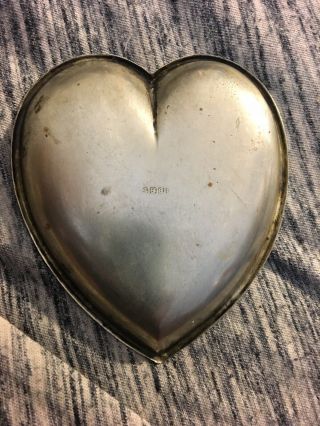 Antique MV Britannic White Star Line M.  V.  Heart Shaped Silver Plate Trinket Dish 3