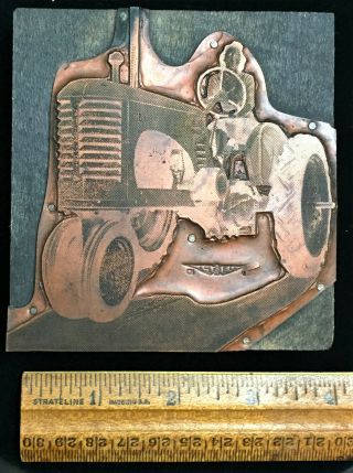 Large Antique 1930s 1940s Massey Harris 22 44 ? Tractor Advertising Print Block