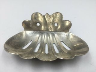 Nickel Plated Brass Soap Dish From Antique Cast Iron Sink,