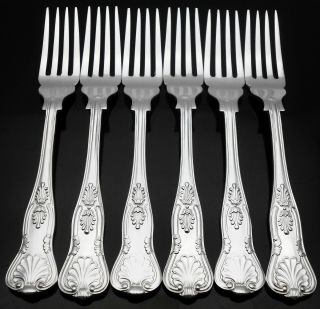 Kings Pattern Set Of 6 Fish Eater Forks - Silver Plated Epns A1 Sheffield