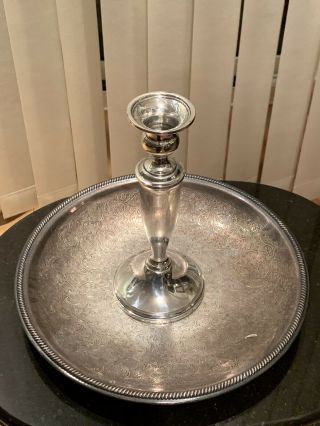 Antique American Sterling Silver Candlestick (1) By M,  Tall 8.  3 Inches